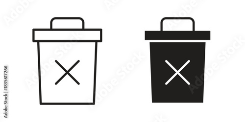 Garbage disposal icon. Outline, Glyph and Filled Outline Style