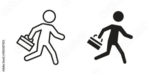 Going to work icon. Outline, Glyph and Filled Outline Style