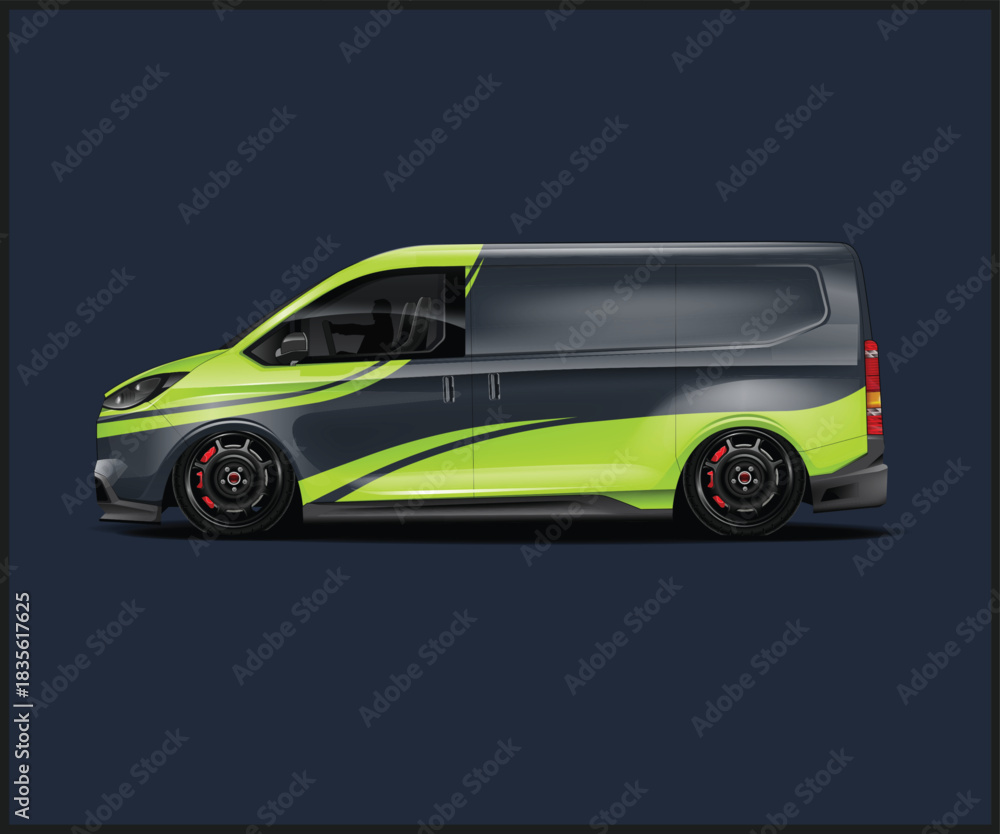 Fototapeta premium Customized cargo van with a sleek and modern design aesthetic