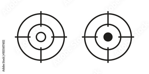 Gun target icon. Outline, Glyph and Filled Outline Style