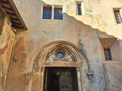 partial view of the monastery of San Benedetto in Subiaco