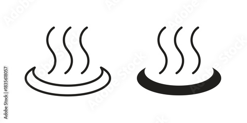 Hot icon. Outline, Glyph and Filled Outline Style