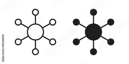 Hub icon. Outline, Glyph and Filled Outline Style