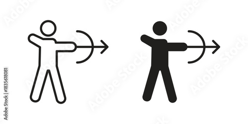 Hunter icon. Outline, Glyph and Filled Outline Style