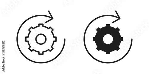 Implementation icon. Outline, Glyph and Filled Outline Style