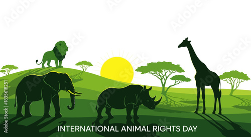 International Animal Rights Day Illustration Wildlife Protection and Conservation