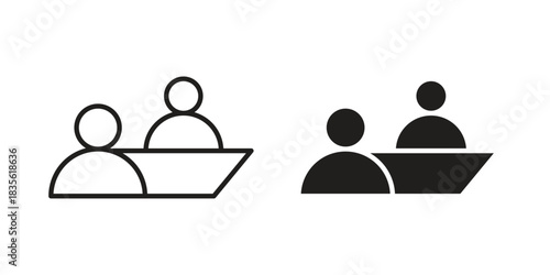 Job interview icon. Outline, Glyph and Filled Outline Style