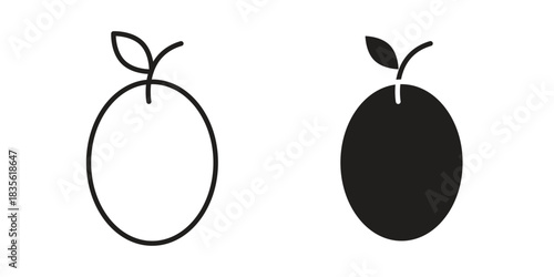 Jujube icon. Outline, Glyph and Filled Outline Style