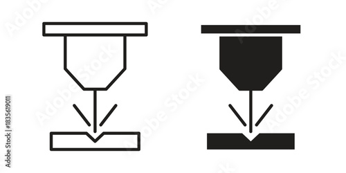 Laser machine icon. Outline, Glyph and Filled Outline Style