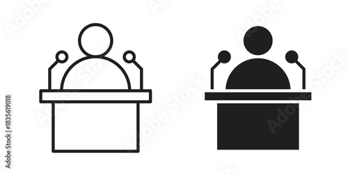 Lecture icon. Outline, Glyph and Filled Outline Style