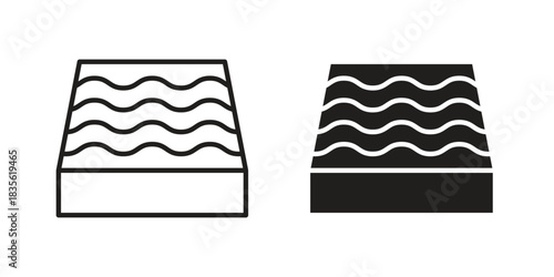 Mattress icon. Outline, Glyph and Filled Outline Style