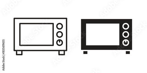 Microwave icon. Outline, Glyph and Filled Outline Style