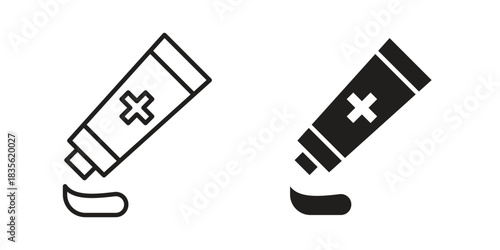 Ointment icon. Outline, Glyph and Filled Outline Style