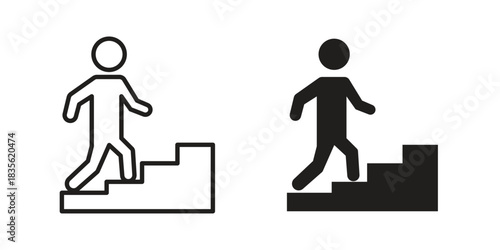 People Climbing icon. Outline, Glyph and Filled Outline Style