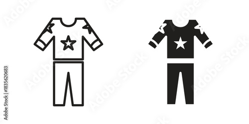 Pijama icon. Outline, Glyph and Filled Outline Style