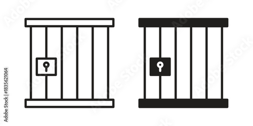 Prison icon. Outline, Glyph and Filled Outline Style