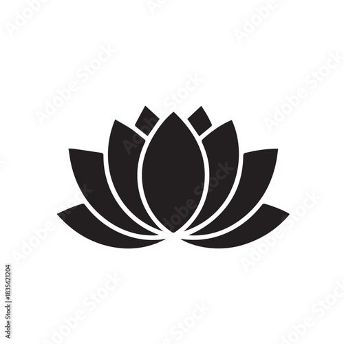 Modern Stylized Water Lily Vector Logo Icon For Clean Decorative Botanical And Spa Projects