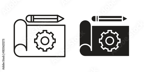 Prototyping icon. Outline, Glyph and Filled Outline Style