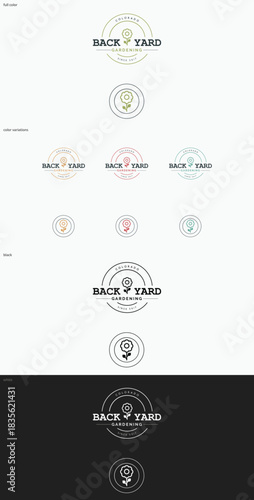 Logo Design for Backyard Company Featuring Lightbulb Icons in Diverse Styles