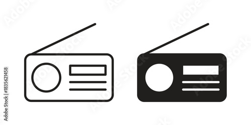 Radio icon. Outline, Glyph and Filled Outline Style