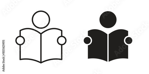 Reading icon. Outline, Glyph and Filled Outline Style