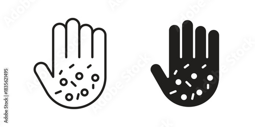 Rash hand icon. Outline, Glyph and Filled Outline Style