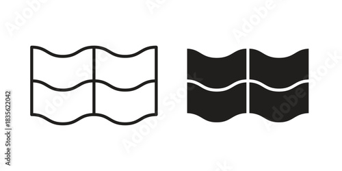 Roof tile icon. Outline, Glyph and Filled Outline Style