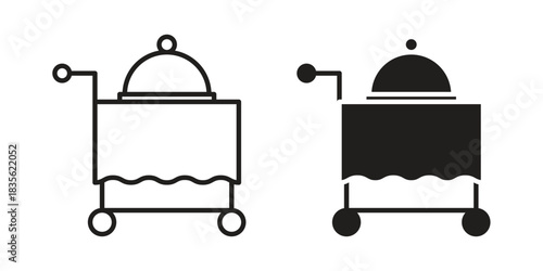 Room service icon. Outline, Glyph and Filled Outline Style