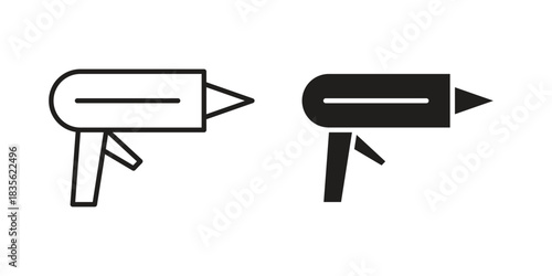 Sealants gun icon. Outline, Glyph and Filled Outline Style