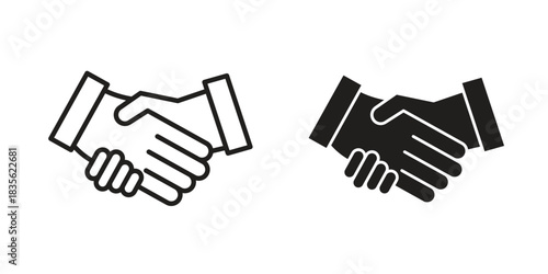 Shake hands icon. Outline, Glyph and Filled Outline Style