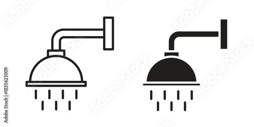 Shower Head icon. Outline, Glyph and Filled Outline Style