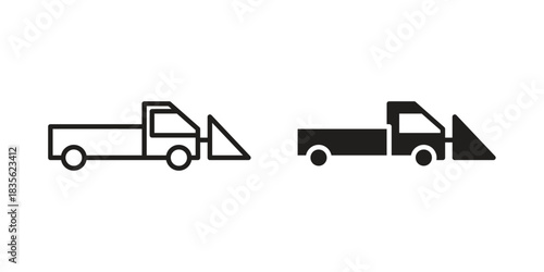 Snowplow icon. Outline, Glyph and Filled Outline Style