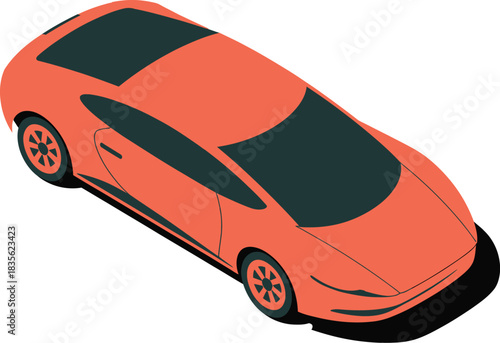 Isometric sport car illustration vector design for transportation and automobile industry marketing use