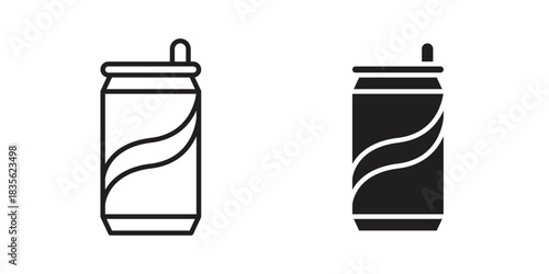 Soda can icon. Outline, Glyph and Filled Outline Style