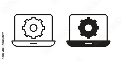 Software Engineering icon. Outline, Glyph and Filled Outline Style