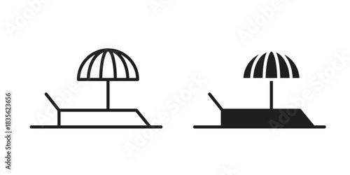 Solarium icon. Outline, Glyph and Filled Outline Style