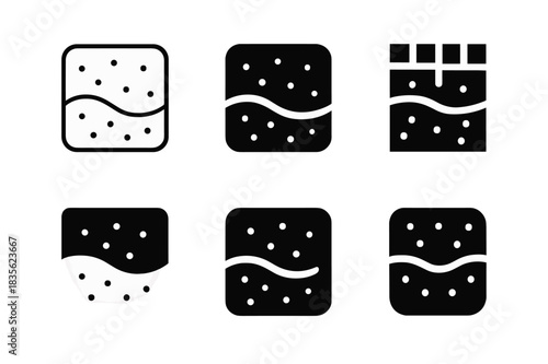Texture Logo Variations. Texture. Icon set. Set Logo of Texture: Rough Surface. harmonious logo variations of the same emblematic concept (Minimal outline,