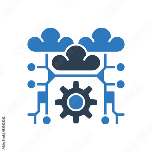 AI Cloud Computing With Gear Icon