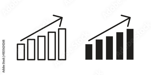 Stagflation icon. Outline, Glyph and Filled Outline Style
