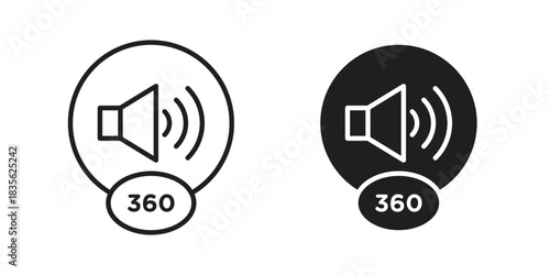 Surround sound icon. Outline, Glyph and Filled Outline Style