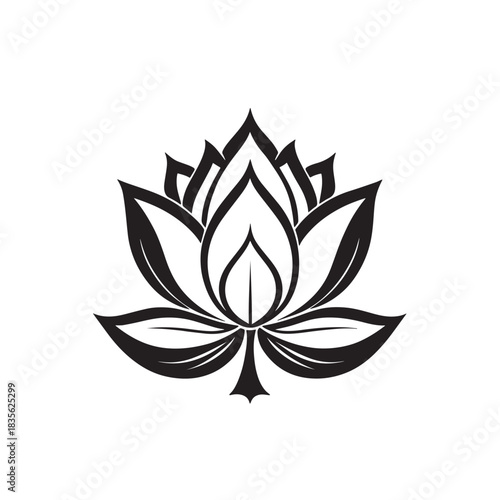 Modern Stylized Water Lily Vector Logo Icon For Clean Decorative Botanical And Spa Projects