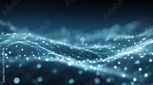 Digital Connection: A mesmerizing display of interconnected data points, forming a dynamic network of light. Capturing the essence of innovation.