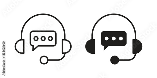 Tech support icon. Outline, Glyph and Filled Outline Style