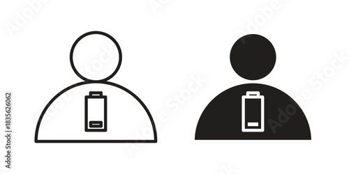 Tired person icon. Outline, Glyph and Filled Outline Style