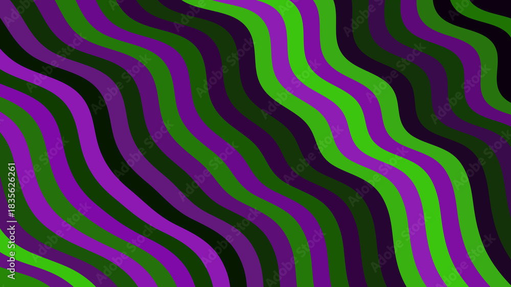 Naklejka premium Abstract Wavy Lines Pattern: Stylish Purple & Green Gradient Background - Trendy Design Element, Eye-Catching Visual
