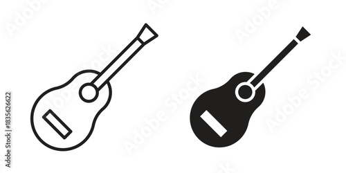 Ukulele icon. Outline, Glyph and Filled Outline Style