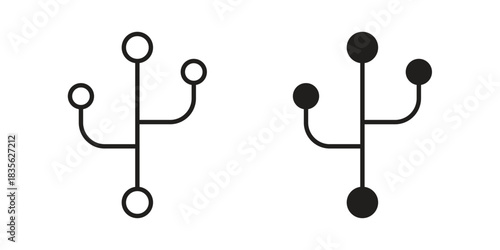 Version control icon. Outline, Glyph and Filled Outline Style