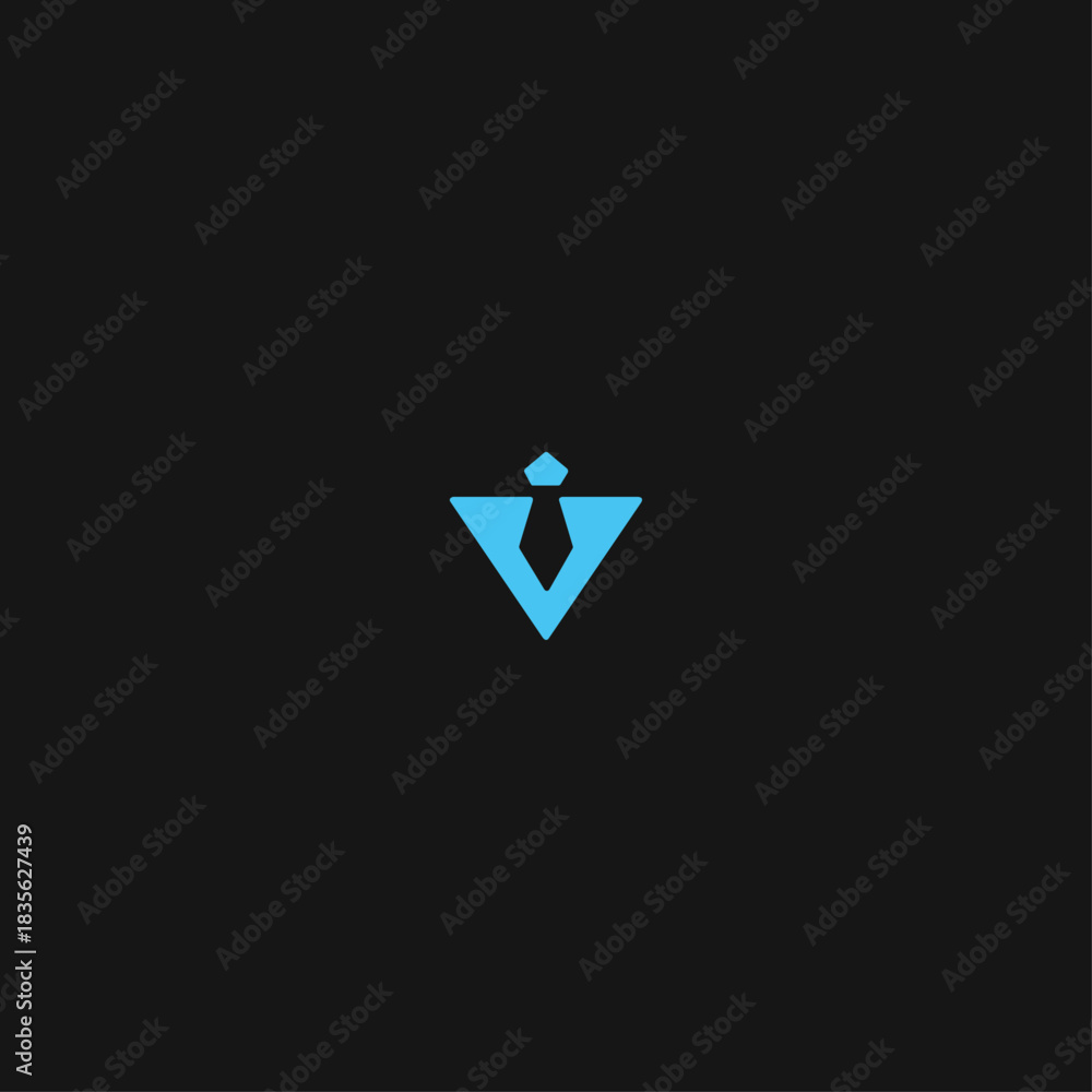 Fototapeta premium Letter i businessman logo Icon flat vector design