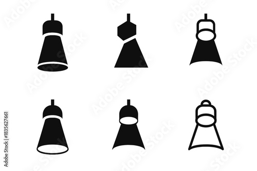 Monologue Logo Variations. Monologues. Icon set. Set Logo of monologues: solitary spotlight icon. harmonious logo variations of the same emblematic concept,