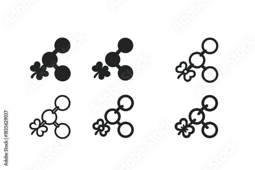 Serendipity Logo Set. The science of serendipity. Icon set. Set Logo of serendipity: chain of lucky moments. harmonious logo variations of the same emblematic